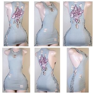 Harley-Davidson Light Gray Distressed Fringe Tank